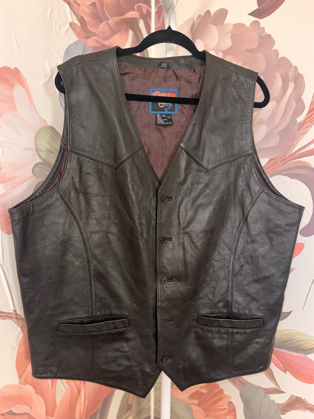 Cripple Creek Men’s Brown Leather Vest - XXL